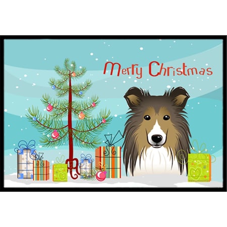 Carolines Treasures Christmas Tree and Sheltie Indoor or Outdoor Mat- 24 x 36 BB1614JMAT
